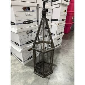 Large Tall Birdcage, 31", Dark, Gothic Design, Vintage, Aviary, ~ 251008-WH BBB